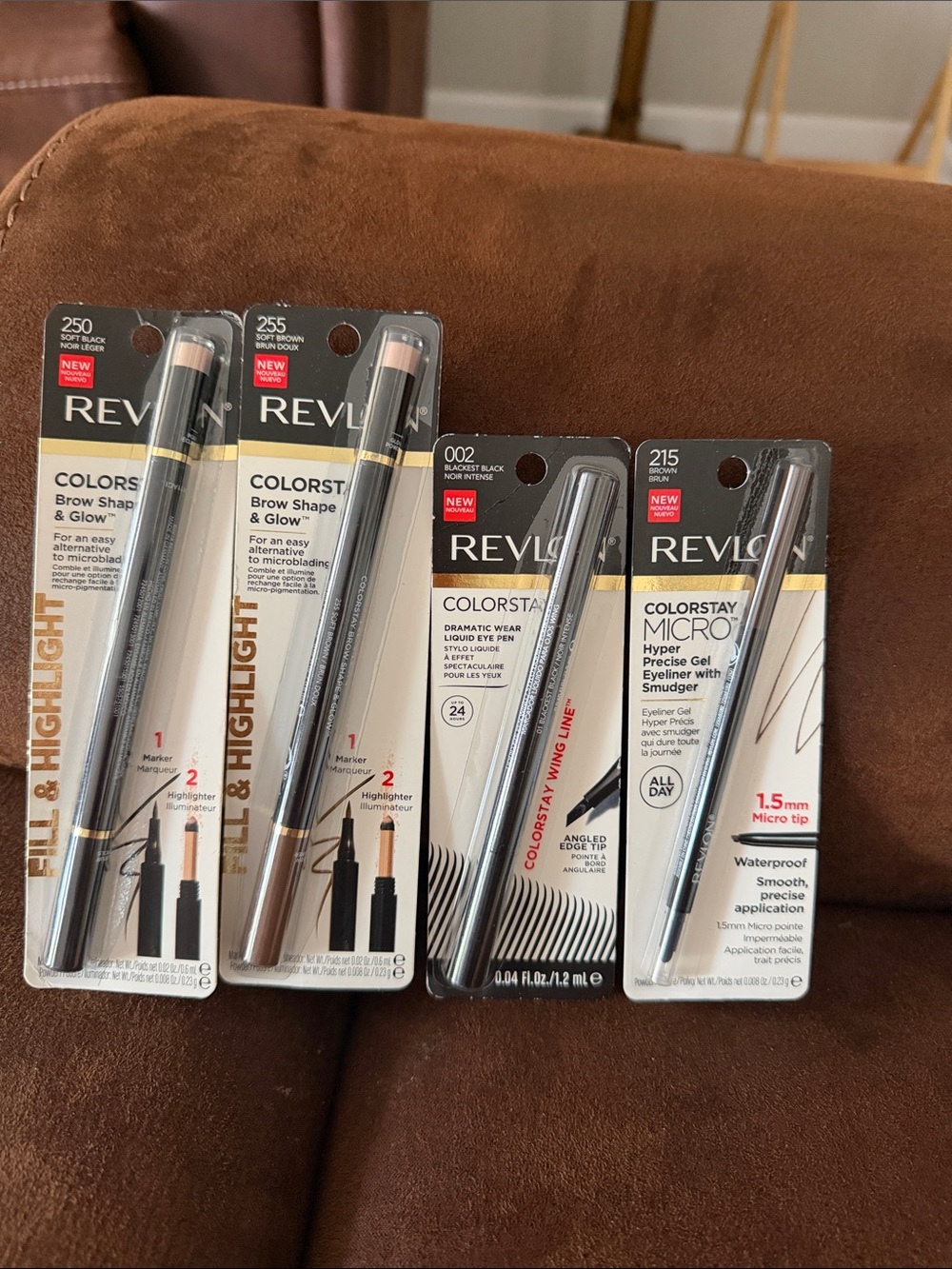 4 pieces revlon eyeliner brown and black